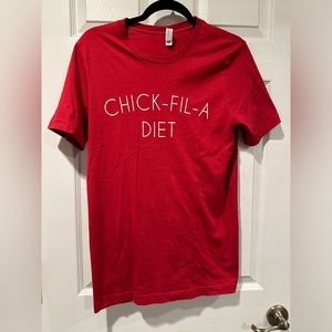 Red Chick-Fil-A Diet Shirt for Women / Funny Graphic Tee for Women, Short Sleeve